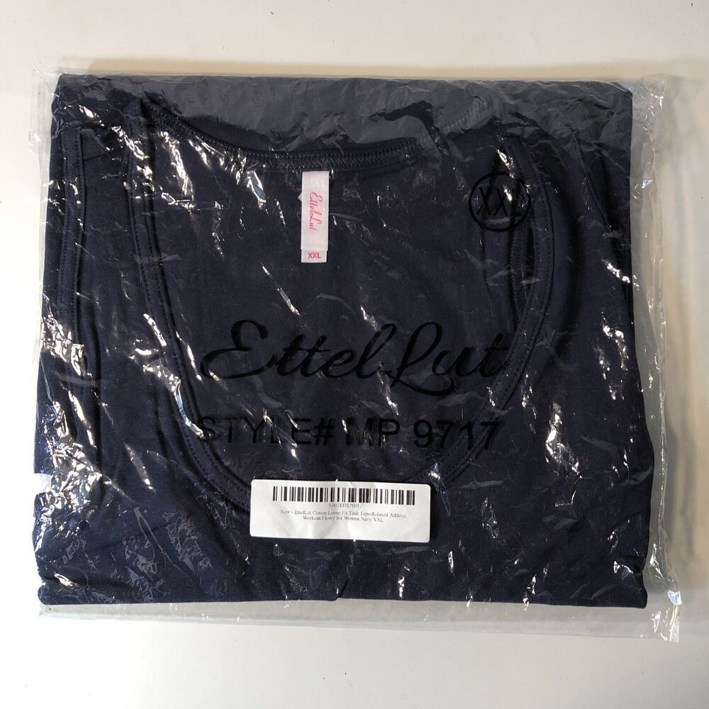 Ettel Lut Cotton Loose Fit Tank Top NAVY  XXL  New In Package